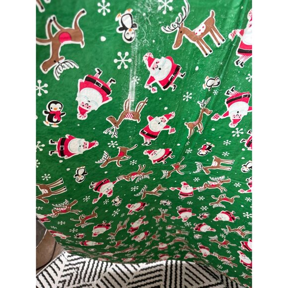 Vintage Christmas Santa & Reindeer Tablecloth - Picture 14 of 16